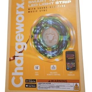 Chargeworx Smart LED Light Strip, 16Ft. Sound Reactive Music Sync, NWT